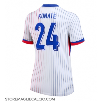 Francia Ibrahima Konate #24 Maglia Gara Trasferta Repliche Europei 2024 Donna